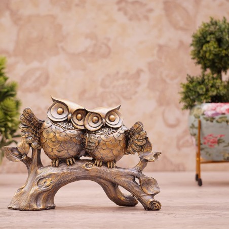 Owl Sitting On Tree Showpiece