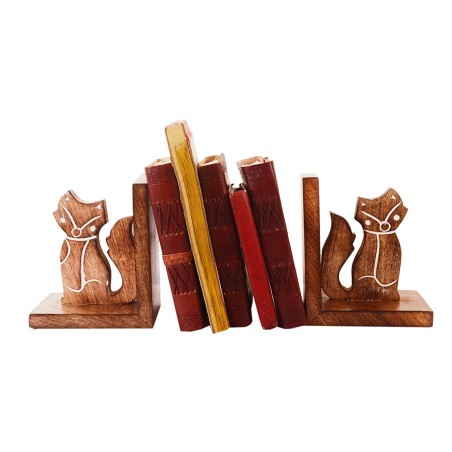 Wooden Bookends Holder'Foxy Cats'