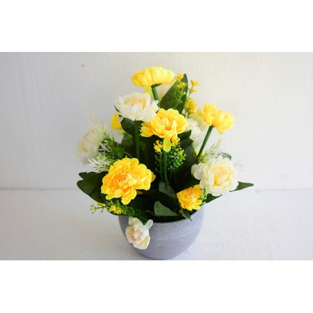 Artificial Peony Arrangement With Pot