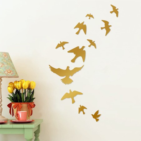 Birds Shape Plaque Painted Hang