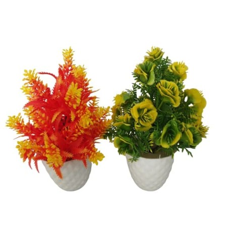 Artificial Flowers With Plastic Pot