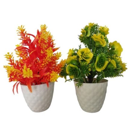 Artificial Flowers With Plastic Pot