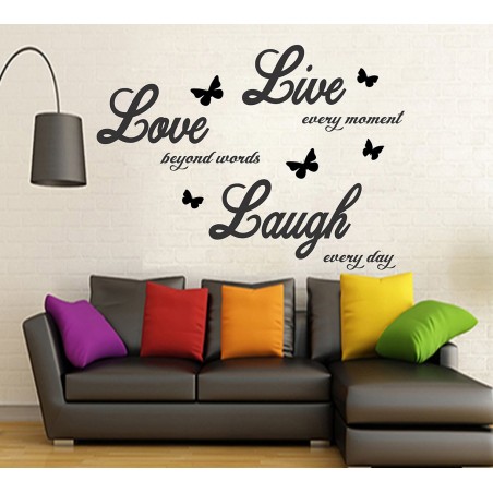 Love Laugh Quotes Wall Sticker