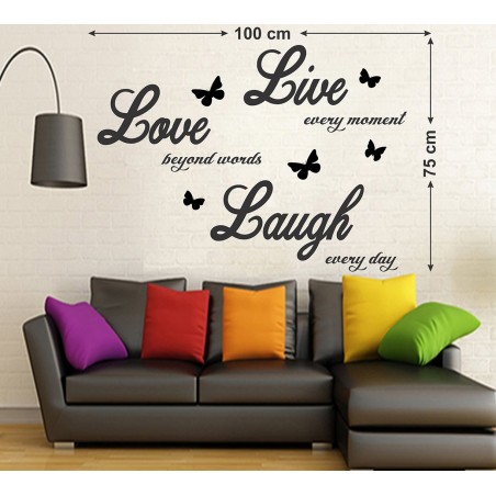 Love Laugh Quotes Wall Sticker