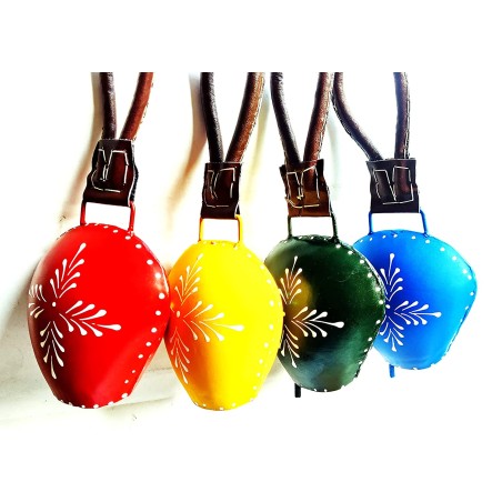 4 Colored Bells Crafted Iron Bells